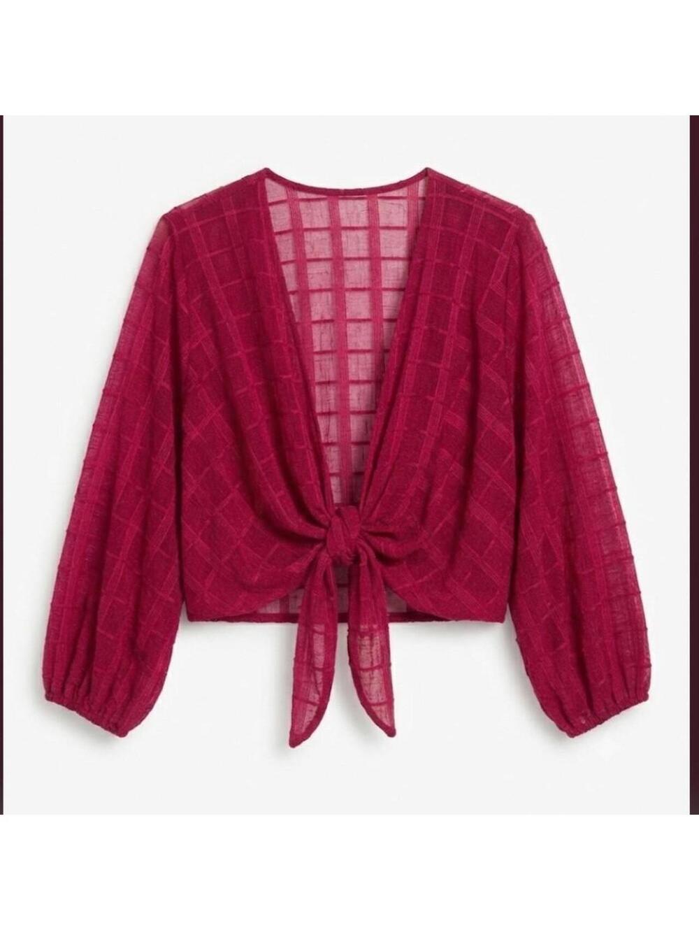 Forever 21 Women's Red and Burgundy Blous